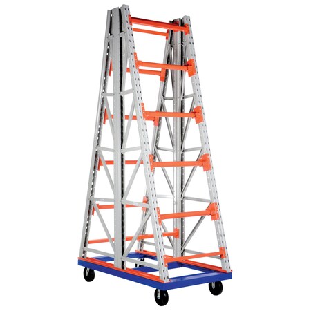 Vestil White/Orange/Blue Portable Two Sided Reel Rack 40"Wx72.5"Lx134.375"H RERC-CT-3610